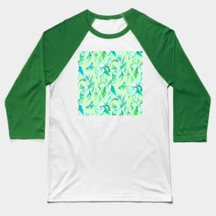 Green Butterfly Garden Baseball T-Shirt